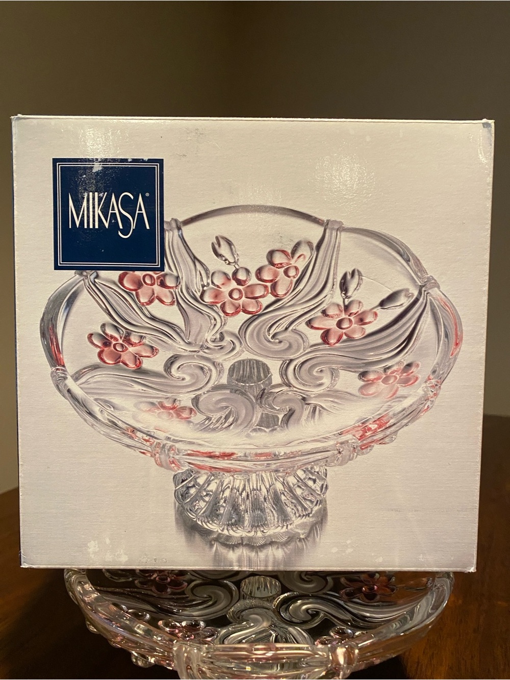 NIB Mikasa Floral Dance Pink Frost Footed Plate